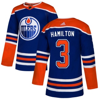 Men's Al Hamilton Edmonton Oilers Adidas Alternate Jersey - Authentic Royal