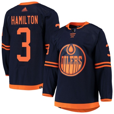 Men's Al Hamilton Edmonton Oilers Adidas Alternate Primegreen Pro Jersey - Authentic Navy