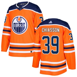 Men's Alex Chiasson Edmonton Oilers Adidas r Home Jersey - Authentic Orange