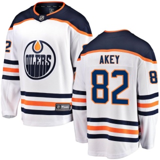 Men's Beau Akey Edmonton Oilers Fanatics Branded Away Jersey - Breakaway White
