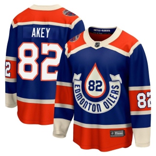 Men's Beau Akey Edmonton Oilers Fanatics Branded Breakaway 2023 Heritage Classic Jersey - Premier Royal