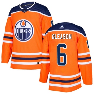 Men's Ben Gleason Edmonton Oilers Adidas r Home Jersey - Authentic Orange