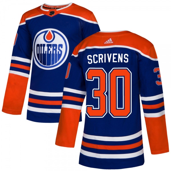 Men's Ben Scrivens Edmonton Oilers Adidas Alternate Jersey - Authentic Royal