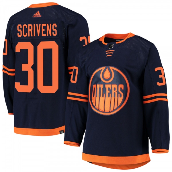 Men's Ben Scrivens Edmonton Oilers Adidas Alternate Primegreen Pro Jersey - Authentic Navy