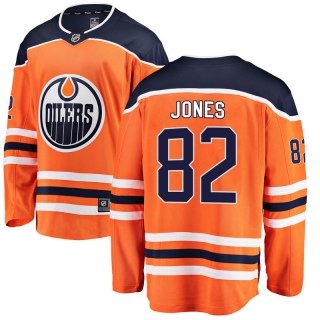 Men's Caleb Jones Edmonton Oilers Fanatics Branded Home Jersey - Breakaway Orange