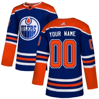Men's Custom Edmonton Oilers Adidas Custom Alternate Jersey - Authentic Royal