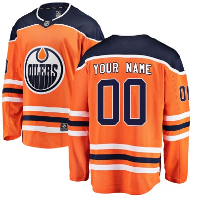 Men's Custom Edmonton Oilers Fanatics Branded Custom Home Jersey - Breakaway Orange