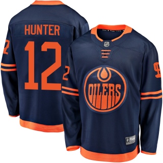 Men's Dave Hunter Edmonton Oilers Fanatics Branded Alternate 2018/19 Jersey - Breakaway Navy