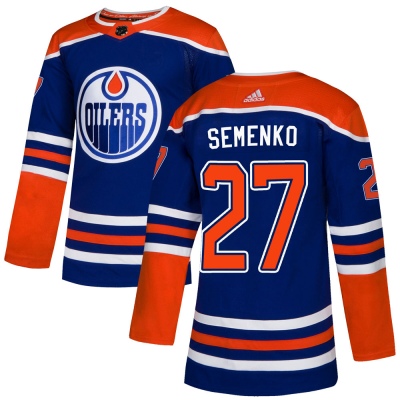 Men's Dave Semenko Edmonton Oilers Adidas Alternate Jersey - Authentic Royal