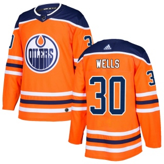 Men's Dylan Wells Edmonton Oilers Adidas r Home Jersey - Authentic Orange