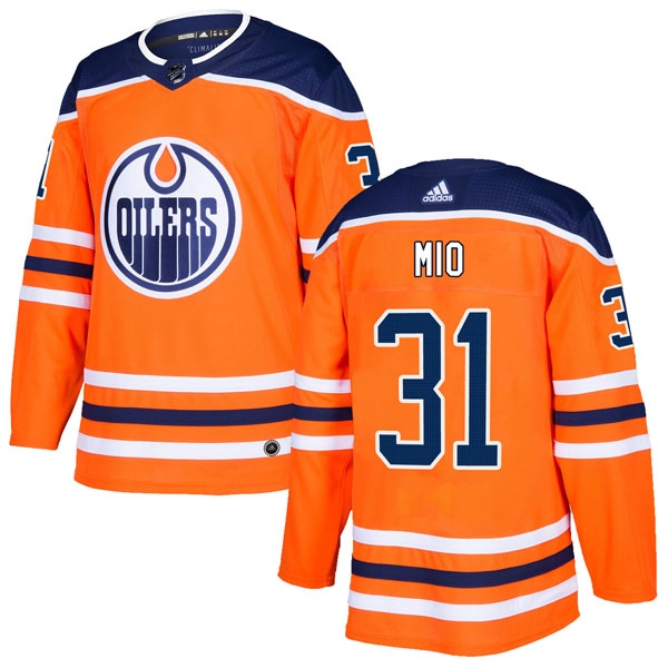 Men's Eddie Mio Edmonton Oilers Adidas r Home Jersey - Authentic Orange