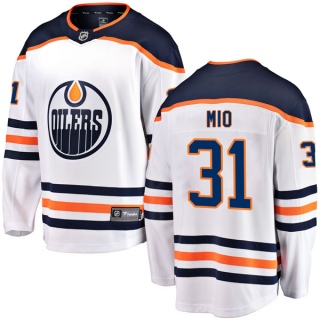 Men's Eddie Mio Edmonton Oilers Fanatics Branded Away Breakaway Jersey - Authentic White