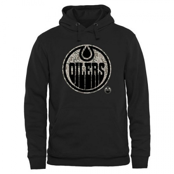 Men's Edmonton Oilers Rink Warrior Pullover Hoodie - Black