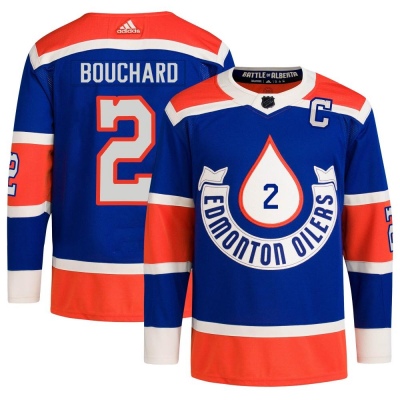 Men's Evan Bouchard Edmonton Oilers Adidas 2023 Heritage Classic Primegreen Jersey - Authentic Royal