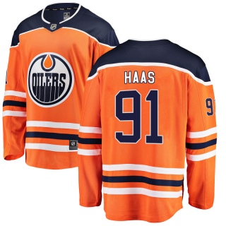 Men's Gaetan Haas Edmonton Oilers Fanatics Branded Home Jersey - Breakaway Orange