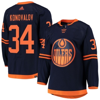 Men's Ilya Konovalov Edmonton Oilers Adidas Alternate Primegreen Pro Jersey - Authentic Navy