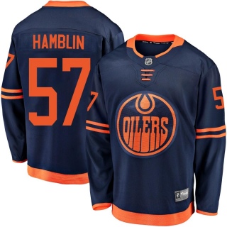Men's James Hamblin Edmonton Oilers Fanatics Branded Alternate 2018/19 Jersey - Breakaway Navy