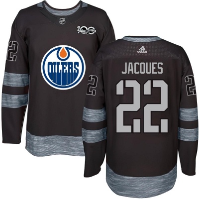 Men's Jean-Francois Jacques Edmonton Oilers 1917- 100th Anniversary Jersey - Authentic Black