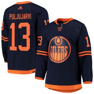 Men's Jesse Puljujarvi Edmonton Oilers Adidas Alternate Primegreen Pro Jersey - Authentic Navy