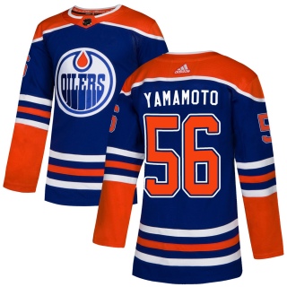 Men's Kailer Yamamoto Edmonton Oilers Adidas Alternate Jersey - Authentic Royal