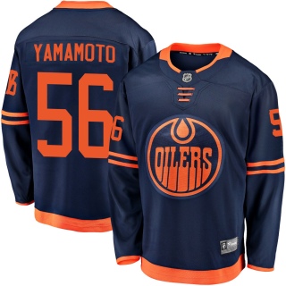 Men's Kailer Yamamoto Edmonton Oilers Fanatics Branded Alternate 2018/19 Jersey - Breakaway Navy