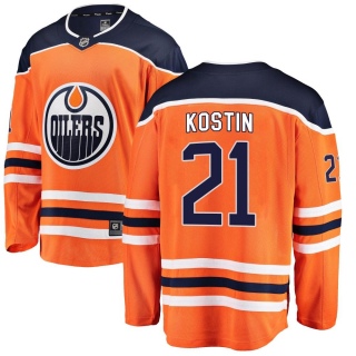 Men's Klim Kostin Edmonton Oilers Fanatics Branded Home Jersey - Breakaway Orange