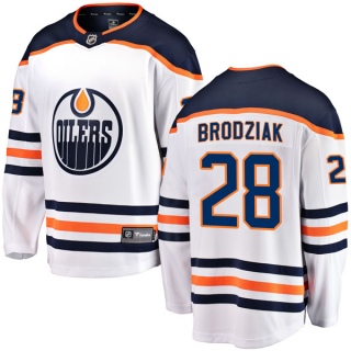 Men's Kyle Brodziak Edmonton Oilers Fanatics Branded Away Jersey - Breakaway White
