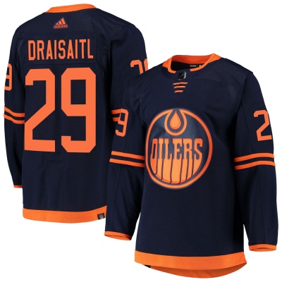Men's Leon Draisaitl Edmonton Oilers Adidas Alternate Primegreen Pro Jersey - Authentic Navy