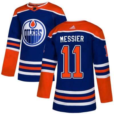 Men's Mark Messier Edmonton Oilers Adidas Alternate Jersey - Authentic Royal