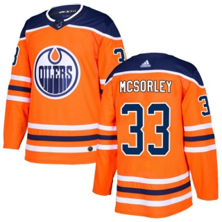 Men's Marty Mcsorley Edmonton Oilers Adidas r Home Jersey - Authentic Orange