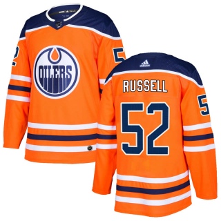 Men's Patrick Russell Edmonton Oilers Adidas r Home Jersey - Authentic Orange