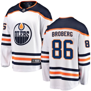 Men's Philip Broberg Edmonton Oilers Fanatics Branded Away Jersey - Breakaway White