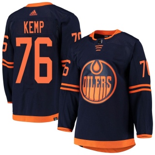 Men's Philip Kemp Edmonton Oilers Adidas Alternate Primegreen Pro Jersey - Authentic Navy