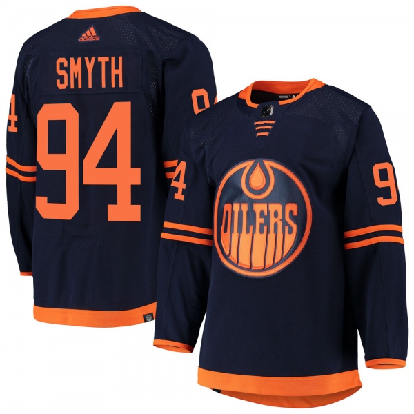 Men's Ryan Smyth Edmonton Oilers Adidas Alternate Primegreen Pro Jersey - Authentic Navy