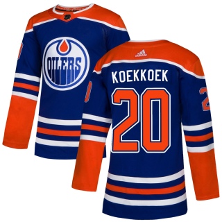 Men's Slater Koekkoek Edmonton Oilers Adidas Alternate Jersey - Authentic Royal