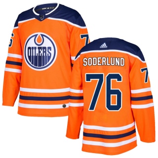 Men's Tim Soderlund Edmonton Oilers Adidas r Home Jersey - Authentic Orange