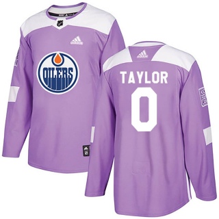 Men's Ty Taylor Edmonton Oilers Adidas Fights Cancer Practice Jersey - Authentic Purple