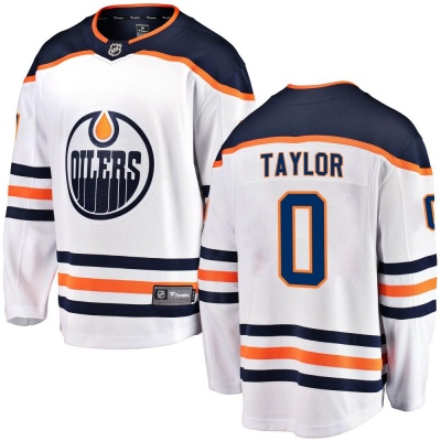Men's Ty Taylor Edmonton Oilers Fanatics Branded Away Jersey - Breakaway White