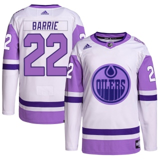 Men's Tyson Barrie Edmonton Oilers Adidas Hockey Fights Cancer Primegreen Jersey - Authentic White/Purple