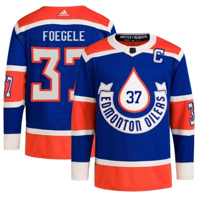 Men's Warren Foegele Edmonton Oilers Adidas 2023 Heritage Classic Primegreen Jersey - Authentic Royal