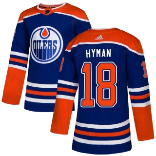 Men's Zach Hyman Edmonton Oilers Adidas Alternate Jersey - Authentic Royal
