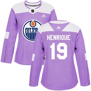 Women's Adam Henrique Edmonton Oilers Adidas Fights Cancer Practice Jersey - Authentic Purple