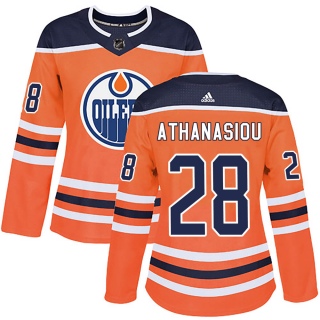Women's Andreas Athanasiou Edmonton Oilers Adidas ized r Home Jersey - Authentic Orange