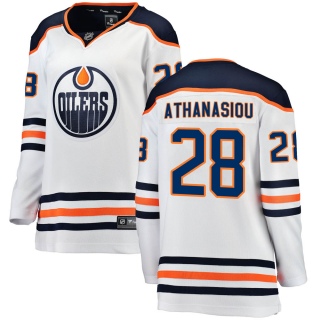Women's Andreas Athanasiou Edmonton Oilers Fanatics Branded ized Away Jersey - Breakaway White