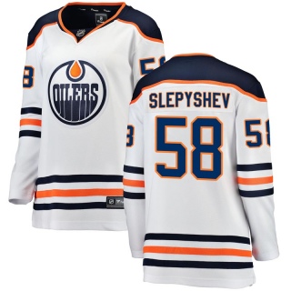 Women's Anton Slepyshev Edmonton Oilers Fanatics Branded Away Jersey - Breakaway White