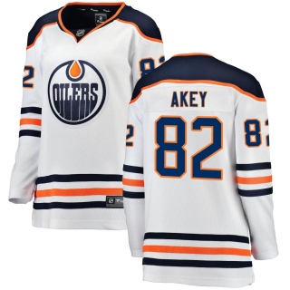 Women's Beau Akey Edmonton Oilers Fanatics Branded Away Jersey - Breakaway White