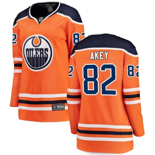 Women's Beau Akey Edmonton Oilers Fanatics Branded Home Jersey - Breakaway Orange