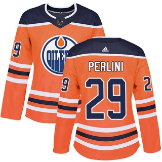 Women's Brendan Perlini Edmonton Oilers Adidas r Home Jersey - Authentic Orange