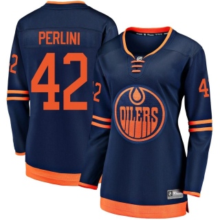Women's Brendan Perlini Edmonton Oilers Fanatics Branded Alternate 2018/19 Jersey - Breakaway Navy
