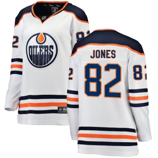 Women's Caleb Jones Edmonton Oilers Fanatics Branded Away Jersey - Breakaway White